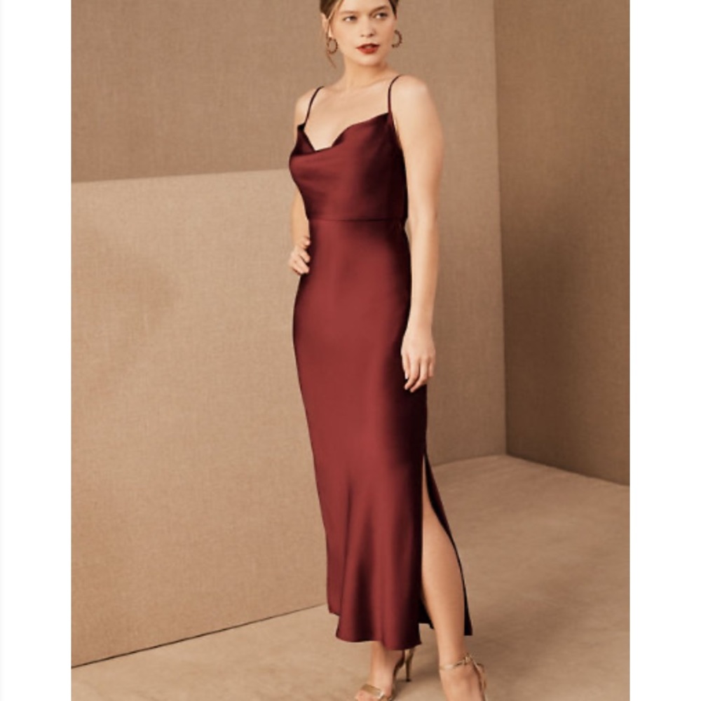 BHLDN Burgundy Malynn Dress